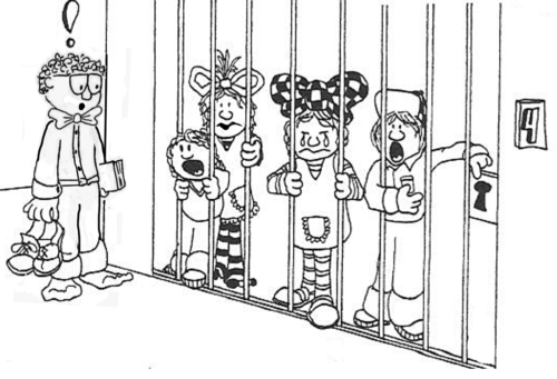 God promises to forgive sins. The characters learn how forgiveness feels when they are locked in a jail cell.