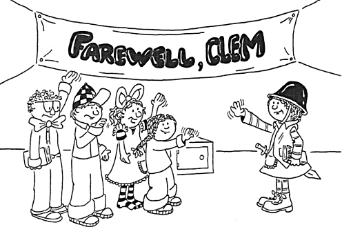 Harvey, Tina, Zelda and Pastor Rufus can't decide what gifts to give Clem at her missionary "going away party." Tina suggests they give her items to represent the pieces of the full armor of God at her party.